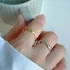 Clusterringe glattes Metall Gold Silber Farbfinger für Frauen Männer einfache elegante Öffnung Anpassung Größe Party Show Modeschmuck