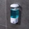 Vloeibare zeep dispenser badkamer niet-punching handmatige persmuur hangende traceless pasta desinfecterende fles transparant verdeeld