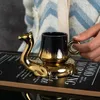 Tazza di caffè in porcellana e set da piattino da 120 ml di cammello cammello a forma di tè ceramico utensili per bevande da tè sotto il regalo vetrata 240429