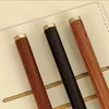 Vintage Brass Ballpoint Pen Neutral Wooden Signature Business Gift School Students Office Stationery Supplies Writing