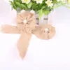 Dekorative Blumen 6pcs/Set Jute Hessische Sackleinen Pearl Posy Rustikale Hochzeitsfeierdekoration