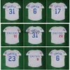 Vin Vintage Baseball Jerseys Greg 31 Maddux 23 Ryne Sandberg 8 Andre Dawson 17 Mark Grace 1990 All Star Patch Gray Jersey