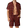 Sesuits de surviens masculins Ensembles pour hommes à plaid rouge et noir