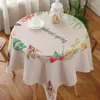 Table Cloth Spring Floral Linen Holiday Party Decoration Washable Coffee Cover For Kitchen Decor