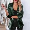 Costumes de femmes Femmes Squinny Sequins Blazer Casual Long Sinveve Shimmer Glitter Party Break Aweet Jacket M manteau d'automne Mujer