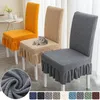 Chair Covers Skirt Dining Cover Twill Jacquard Elastic Seat Washable Stretch Stool Slipcover For Kit Pet Room Living Home Decor