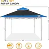 Tentes et abris 13x13 pieds pop-up Tente de canopée SHELTER PLIMINATION INSTANTÉ 169 pieds carrés grand écran solaire extérieur (bleu noir) Q240511