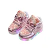 Girls Fashion Shiny Light Shoes Kids Kids Luminious Spring and Autumn Childrens Sneaker LEAKER LIGHING 240430