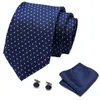 Zestaw na szyję bezpłatne wysyłki męskie krawat luksus Paisley Blue Silk Tie