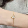 Collier de créateur Vanca Luxury Gold Chain S925 Silver High Butterfly Collier 18K White Fritillaria Butterfly Bracelet Collier