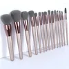 Makeup Brushes 15Pcs Set Cosmetic Foundation Powder Blush Eye Shadow Lip Blend Wooden Make Up Brush Tool Kit Maquiagem