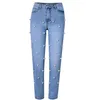 Jeans para mujeres Denim para mujeres Diseño de cuentas de perlas de mujer Pantalones de moda de damas altas pantalones femeninos