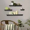 Platos decorativos estantes de pared flotante Juego de 4 negros