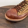 Scarpe casual cuoio in pelle di cuoio in tela vintage maschi di alta qualità fatti di alta qualità