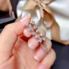 Dangle Ohrringe Moissanite 925 Sterling Silver Certified Gem Sparkle Party Gift Sale mit Freigabe