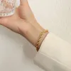 Großhandel Custom PVD Gold plattiert Edelstahl Modes wasserdichtes Schmuck 5 mm dicker verdrehter Seilkettenarmband Frauen