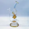 Tipada de agua de vidrio amarillo de 12 pulgadas con cabecilla de bong rig rigatina neo fab fab bulto bongs tubos de humo 14.4 mm tazón regular portátil us almantador