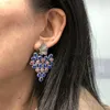 dangle earrings bilincolorヴィンテージバタフライピンクとロイヤルブルーイヤリング