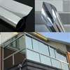 Adesivos de janela comprimento de 600 cm de espelho de papel alumínio do filme de prata Controle de calor UV Reflexivo decorativo para copo de construção de cozinha em casa
