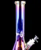 12 Inch Heady Glass Bong Tinted Rainbow Hookah Glass Bong Dabber Rig Recycler Beaker Ice Catcher Water Bongs 14mm US Warehouse