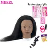 Mannequin Heads African manikin head 100% real hair shape hairdresser training doll dyeing cutting weaving practice Q240510