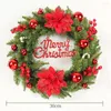 Fleurs décoratives 30/40/50 cm Christmas Couronne rouge Gold Ball Ornements pour porte d'entrée Hanging Roard Merry Noël Party Year Decoration Home