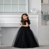 2021 Sweet Tulle Appliques Long Flower Girls Dresses Seuqin Sleeveless Flower Girls Dresses with Bow A-Line Chiffon Pageant Gowns 284R