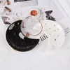 Figurines décoratives Nordic Ceramic Moon Small Jewelry Plat Boucles d'oreilles Collier Anneau de rangement Astumes Fruit Dissert Display Bowl Tray