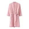 Habitation coton enfant peignoir à 3 couches en maillot la robe habitante douce sommeil porte l'eau absorption mince pyjamas japon kimono robes loo