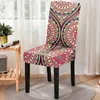 Couvre la chaise Mandala Print Stretch Anti-Fouling Protector Washable Kitchen Tabourets High Bood Office Spandex Room Decor