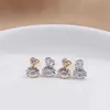 Stud Koreaner minimalistischer Mode glänzender Zirkonia -Clip an Ohrringen ohne durchbohrte geometrische Ohrclips für Frauen Hochzeitsfeier Juwely J240513