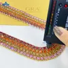 Collier de bijoux fin glacé des chaînes de diamant sier 6,5 mm jaune rouge d couleur VVS Moisanite Tennis chaîne