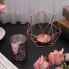 Candle Holders E8BD Nordic Style 3D Geometric Candlestick Metal Holder Wedding Home Decor