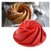 Moldes de cozimento em forma de espiral grande panela de bolo de silicone de 10 polegadas Ferramentas de molde de pão de pão de pão Ferramenta de mofo de ciclone diy