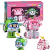 Big Cartoon Anime Action Figures Robocar Po li ambe Roy Helly Transformation Robot Montaż samochodowy Puzzle Puzzle Dzieciowe prezenty urodzinowe 240512