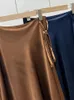 Skirts Ladies Triple Acetic Acid Mid-Length Jupe All-Match Women Front Back Layered Strap Style Skirt Spring Summer 2024