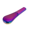 Mini Metal Journey Spoon 3.8Inches 1pc Rökning Pipe Bubblers Magnet Scoop Zinc Alloy Anodized with Present Box Dry Herb Tobacco Pipes FY3657 906 S