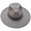 Hombras anchas de sombrero de paja Capa de verano Jazz Panamá Fedora Fashion Travel Sun para mujeres hombres