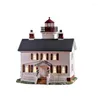 Decorative Figurines Ceramic European Manor Town Night Light Hand Painted White House Home Decorations Gift Decoration