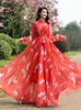 Party Dresses Tingfly Vintage Flower Print Boho Maxi Longa Dress Night Women Plus Size Bohemian Casual Vestidos Robes