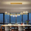 Moderne glazen bal -led plafond kroonluchter voor tafel eetkamer keukenlamp kantoor oproepende bureau indoor suspensie verlichtingsarmatuur