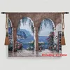 Tapisseries méditerranéen arc paysage tapisserie mur suspendu jacquard weave gobelin home textile décoration art décoration coton taille 70x84cm