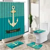 Tende per doccia navigazione anchor tende a strisce stelline conch crea creativo non slip a tappeto da bagno copritore per ragazzo bambino set di deco del bagno