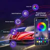 Декоративные светильники CAR Ambient Lights Управление приложением Полноцветный стример Auto Interior Noen Акриловой светодиод Universal 64 RGB Colroful Lamps Strip 18 в 1 T240509