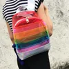 Stume da stoccaggio in pelle trasparente per bambini trasparente scolastica per zaino per adolescenti lo zaino kawaii olografico