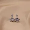 Stud Koreaner minimalistischer Mode glänzender Zirkonia -Clip an Ohrringen ohne durchbohrte geometrische Ohrclips für Frauen Hochzeitsfeier Juwely J240513