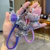 Keychains Lanyards Rhinestone Bulldog Bear Keychain Punk Franse hondenauto hanger Key Chain Ringhouder Bag Llaveros Mujer Sieraden Accessoires Gift T240509