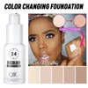 30ml Color Changing Foundation Cream Professional Concealing Face Dark Circle Liquid Longlasting Eye Corrector Primer Makeup 240510