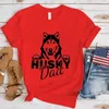 T-shirt pour femmes t-shirt husky chien sibérien husky maman papa hommes femmes drôle husky face têtes graphiques modes de mode harajuku strtwear ts y240509