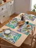 Table Texture de marbre abstraite en art moderne Caxe à café Placemat Placemat Dîner Dingers 4 / 6pcs Pads